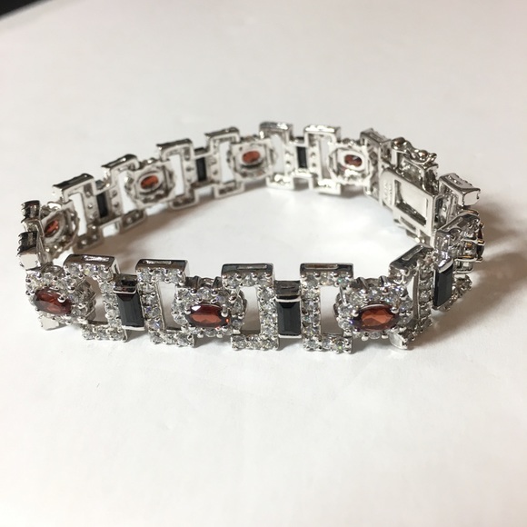 STERLING SILVER AND CUBIC ZIRCONIA BRACELET - Picture 3 of 5